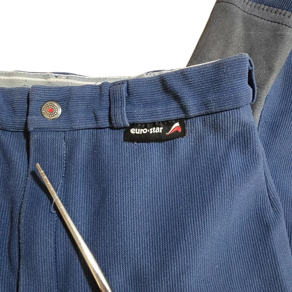 EURO-STAR REITMODEN Blue Leather Riding Breeches Pants Dressage Equestrian‎ 24
